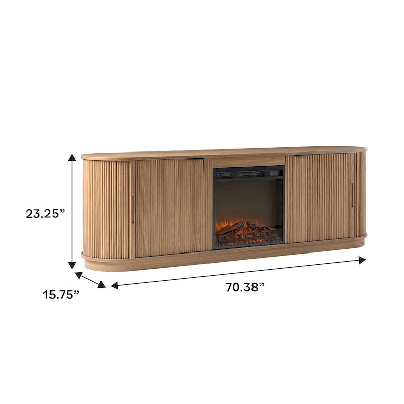 Meuble TV cheminée encastré moderne de 70 pouces