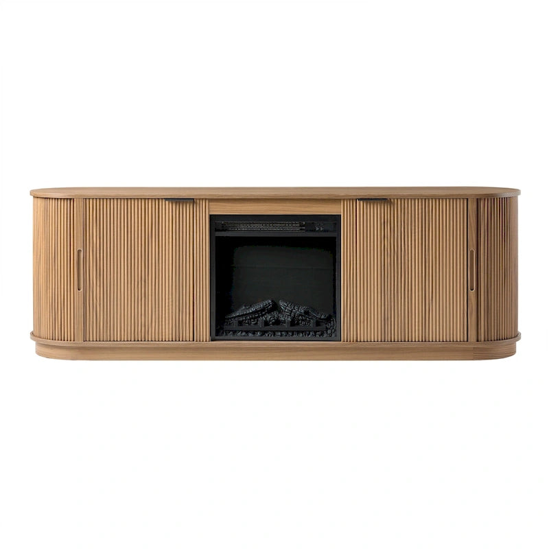 Meuble TV cheminée encastré moderne de 70 pouces