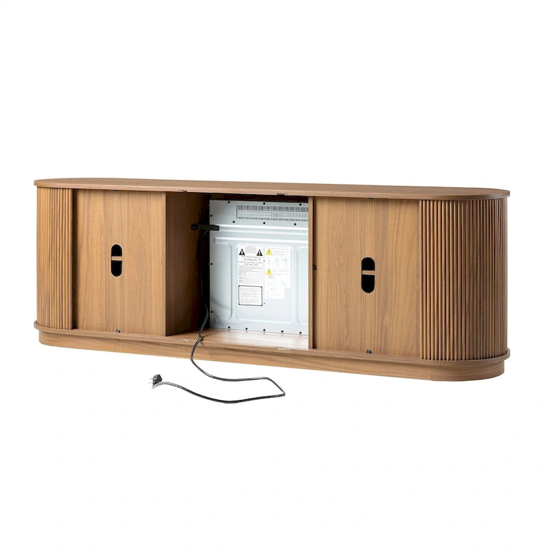Meuble TV cheminée encastré moderne de 70 pouces