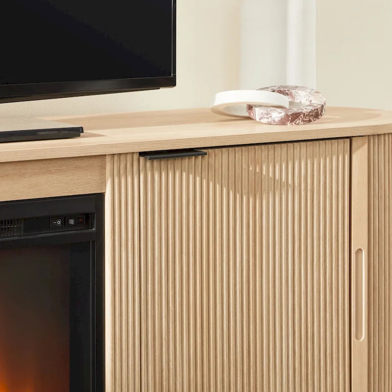 Meuble TV cheminée encastré moderne de 70 pouces