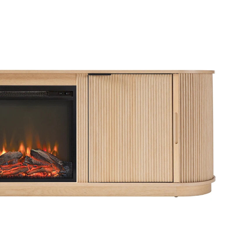 Meuble TV cheminée encastré moderne de 70 pouces