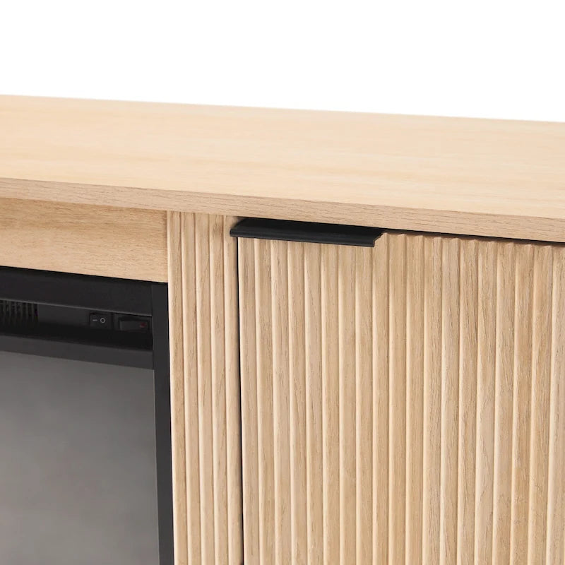 Meuble TV cheminée encastré moderne de 70 pouces