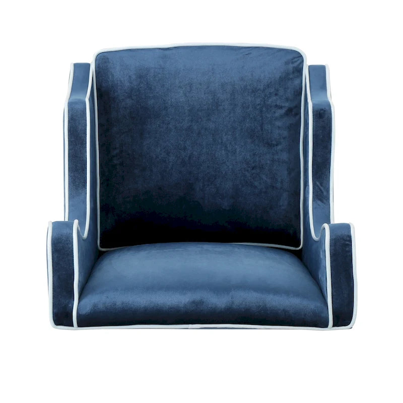 25.9 Fauteuil club en velours à dossier haut et large