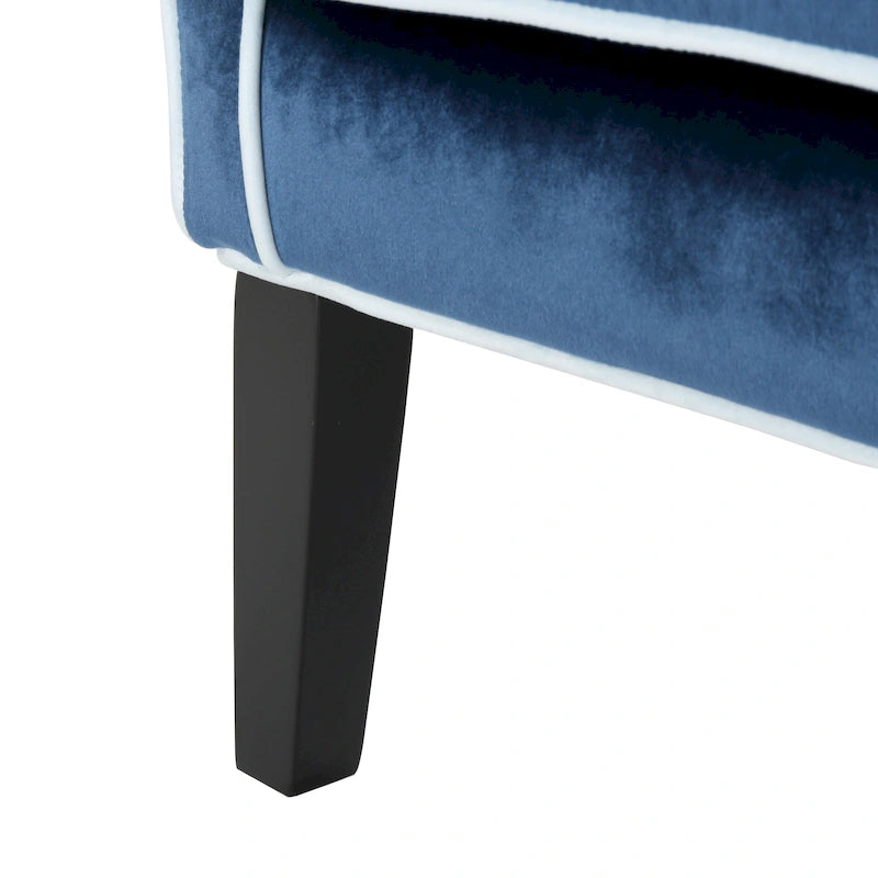 25.9 Fauteuil club en velours à dossier haut et large