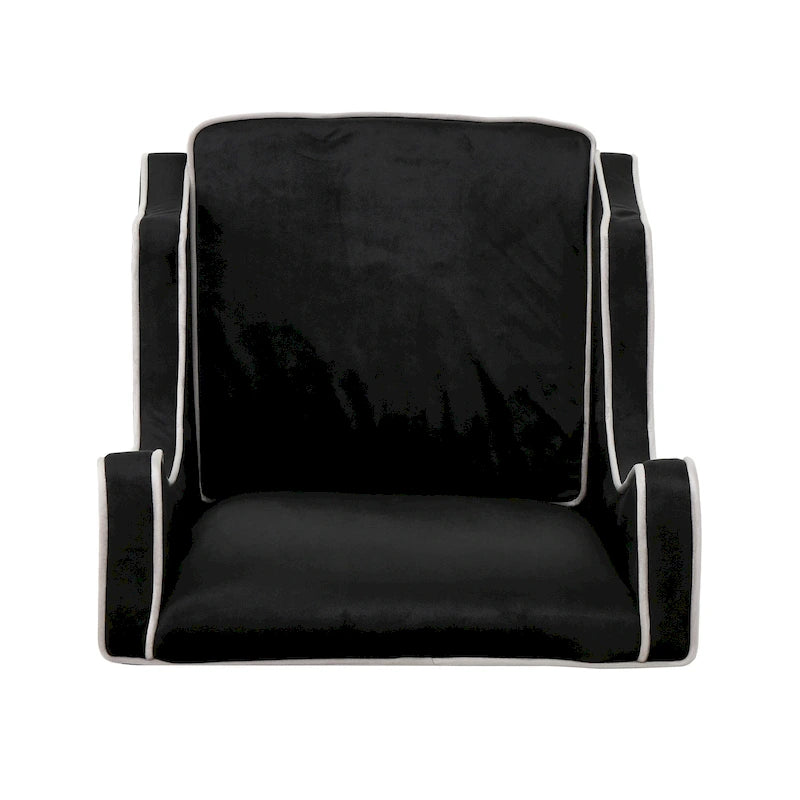 25.9 Fauteuil club en velours à dossier haut et large