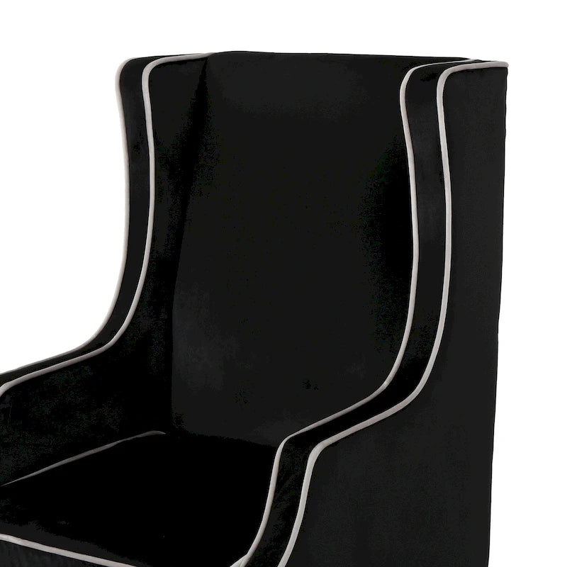 25.9 Fauteuil club en velours à dossier haut et large