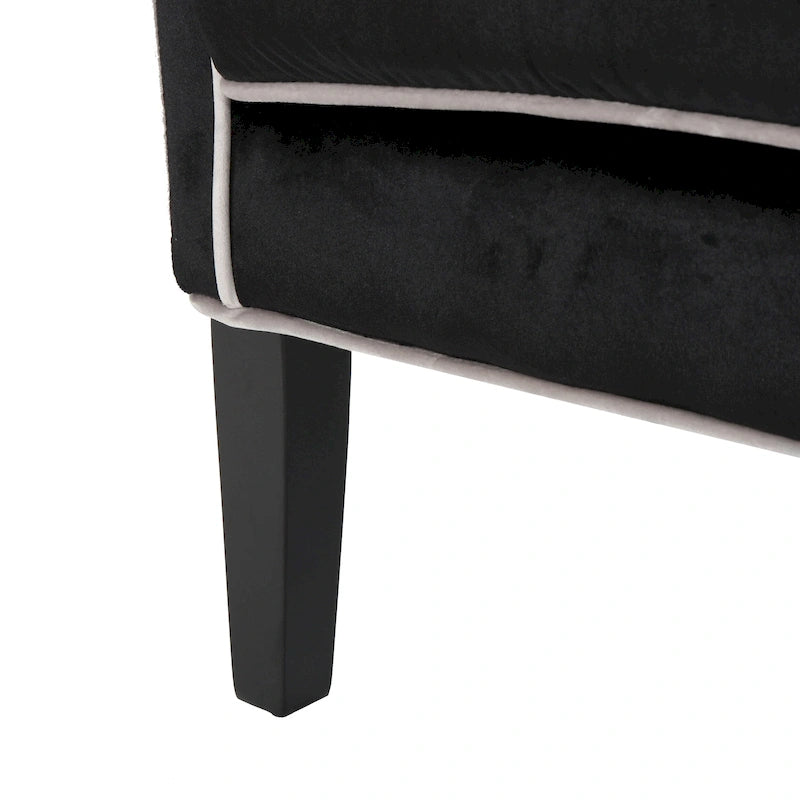 25.9 Fauteuil club en velours à dossier haut et large