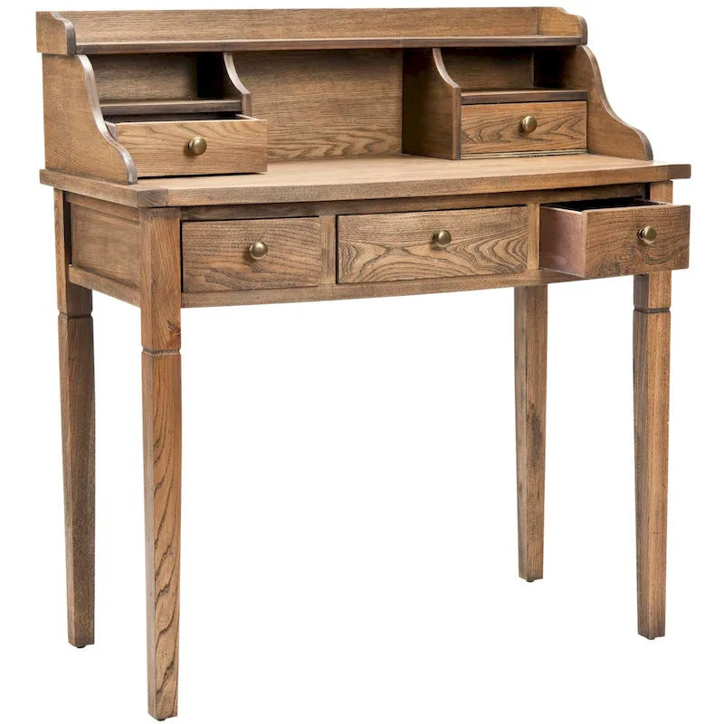 Bureau secrétaire à cinq tiroirs