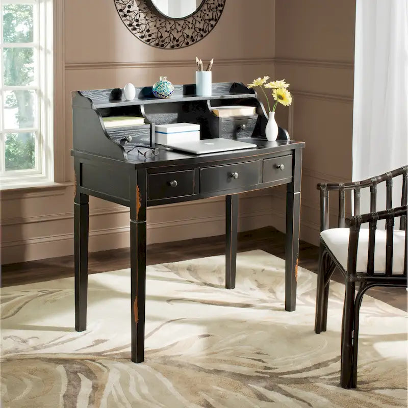 Bureau secrétaire à cinq tiroirs