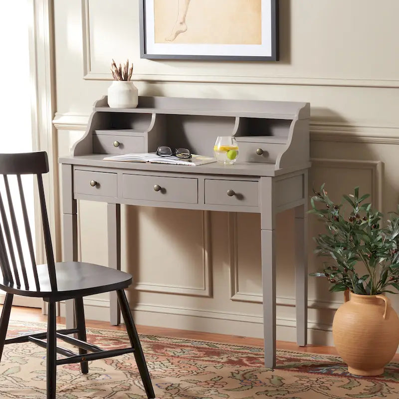 Bureau secrétaire à cinq tiroirs