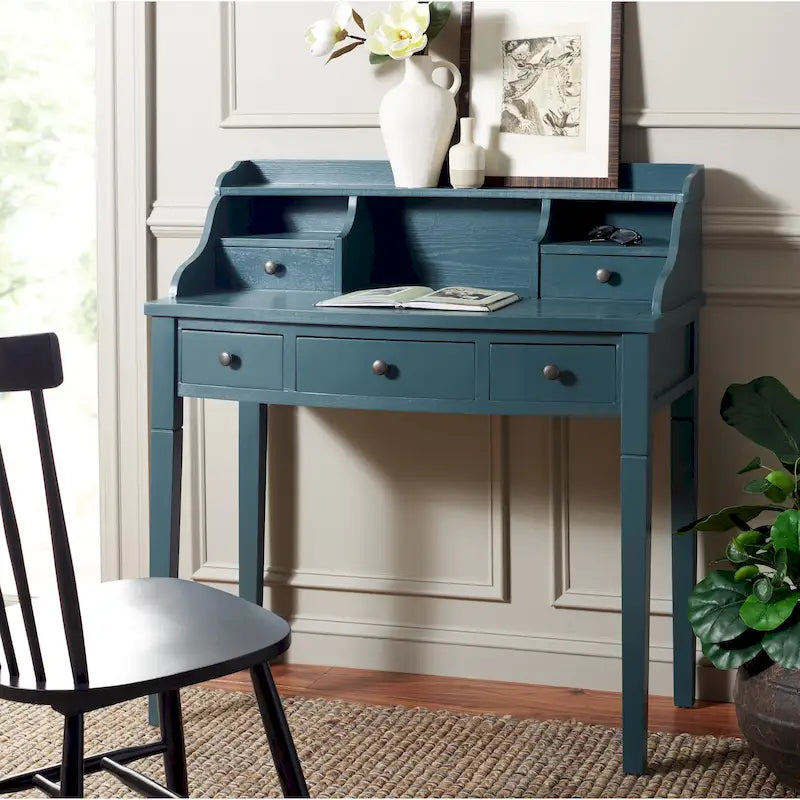 Bureau secrétaire à cinq tiroirs