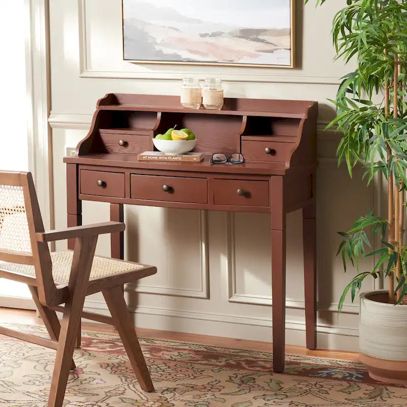 Bureau secrétaire à cinq tiroirs