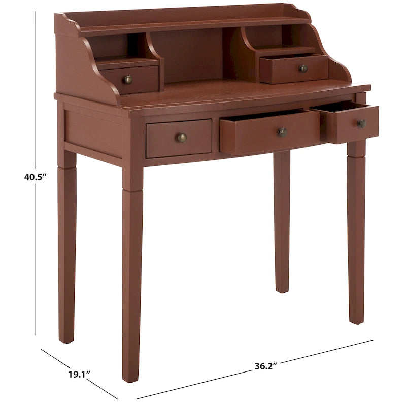 Bureau secrétaire à cinq tiroirs