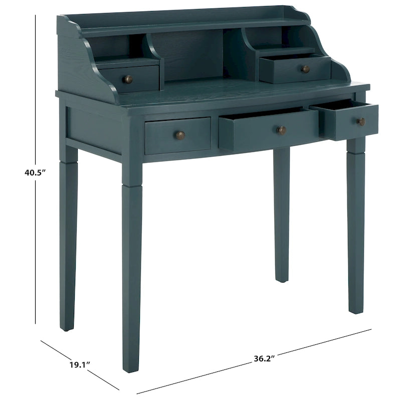 Bureau secrétaire à cinq tiroirs