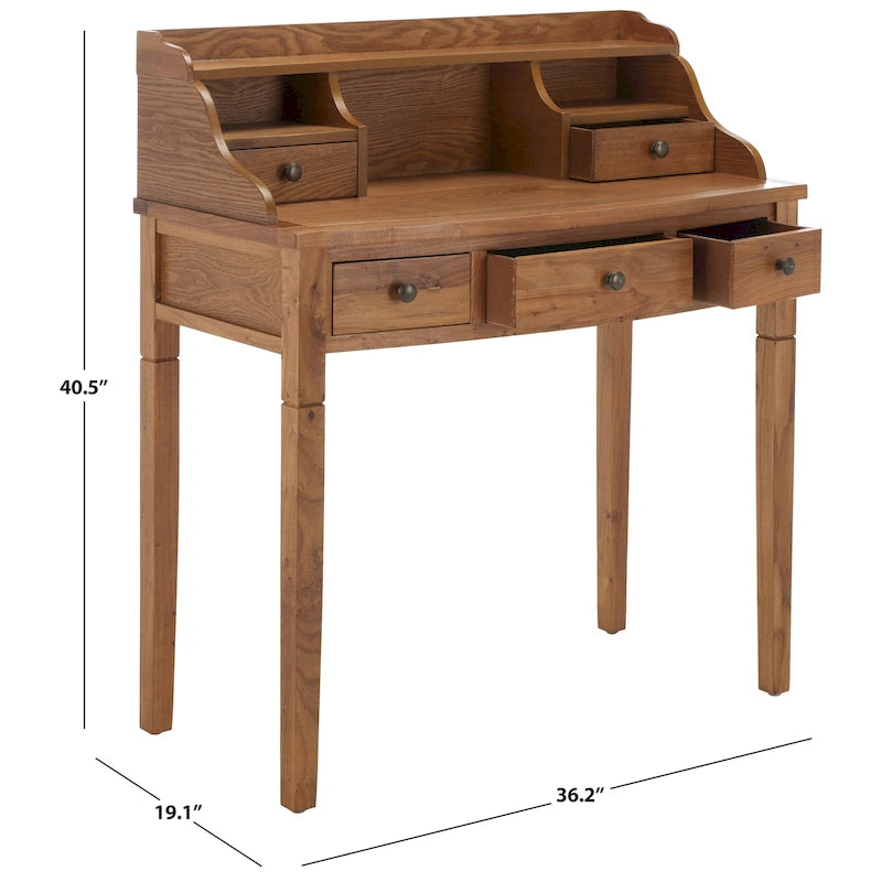 Bureau secrétaire à cinq tiroirs
