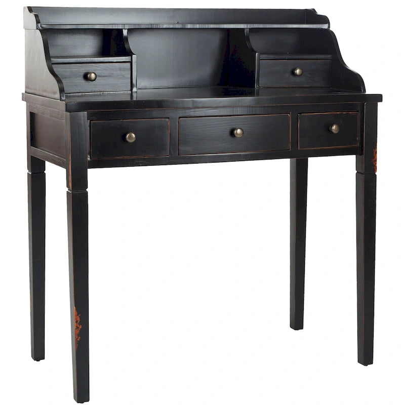 Bureau secrétaire à cinq tiroirs