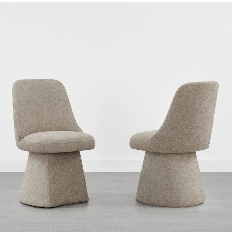 Chaise de salle à manger pivotante sans accoudoirs et rembourrée