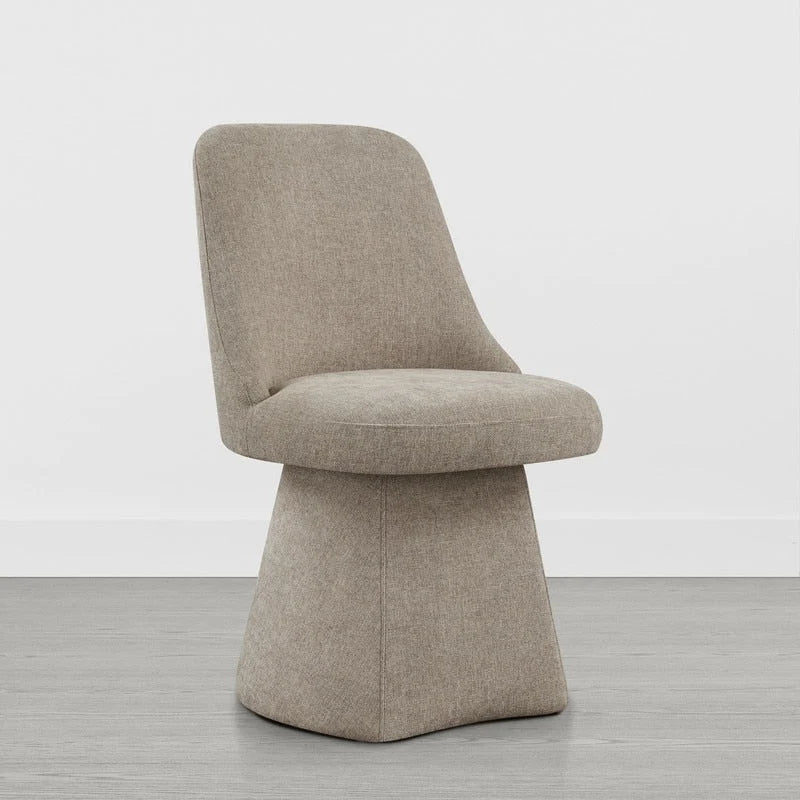 Chaise de salle à manger pivotante sans accoudoirs et rembourrée