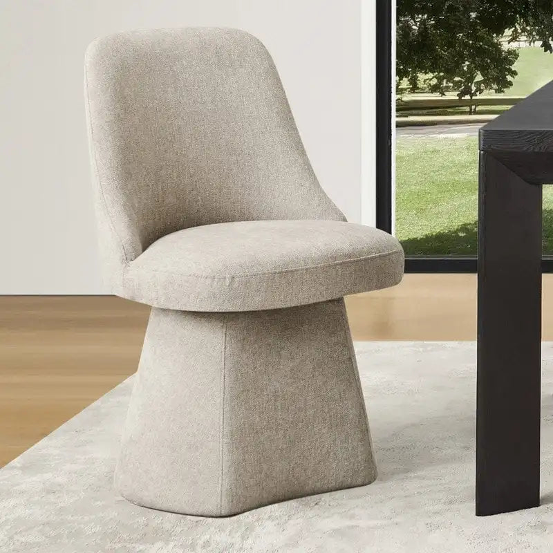 Chaise de salle à manger pivotante sans accoudoirs et rembourrée