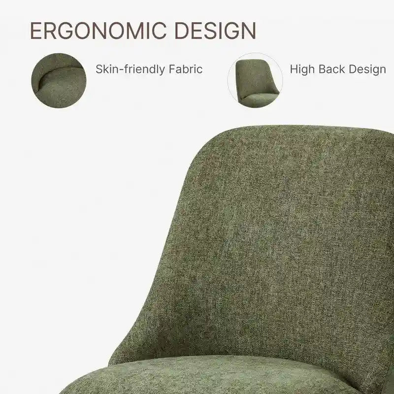 Chaise de salle à manger pivotante sans accoudoirs et rembourrée