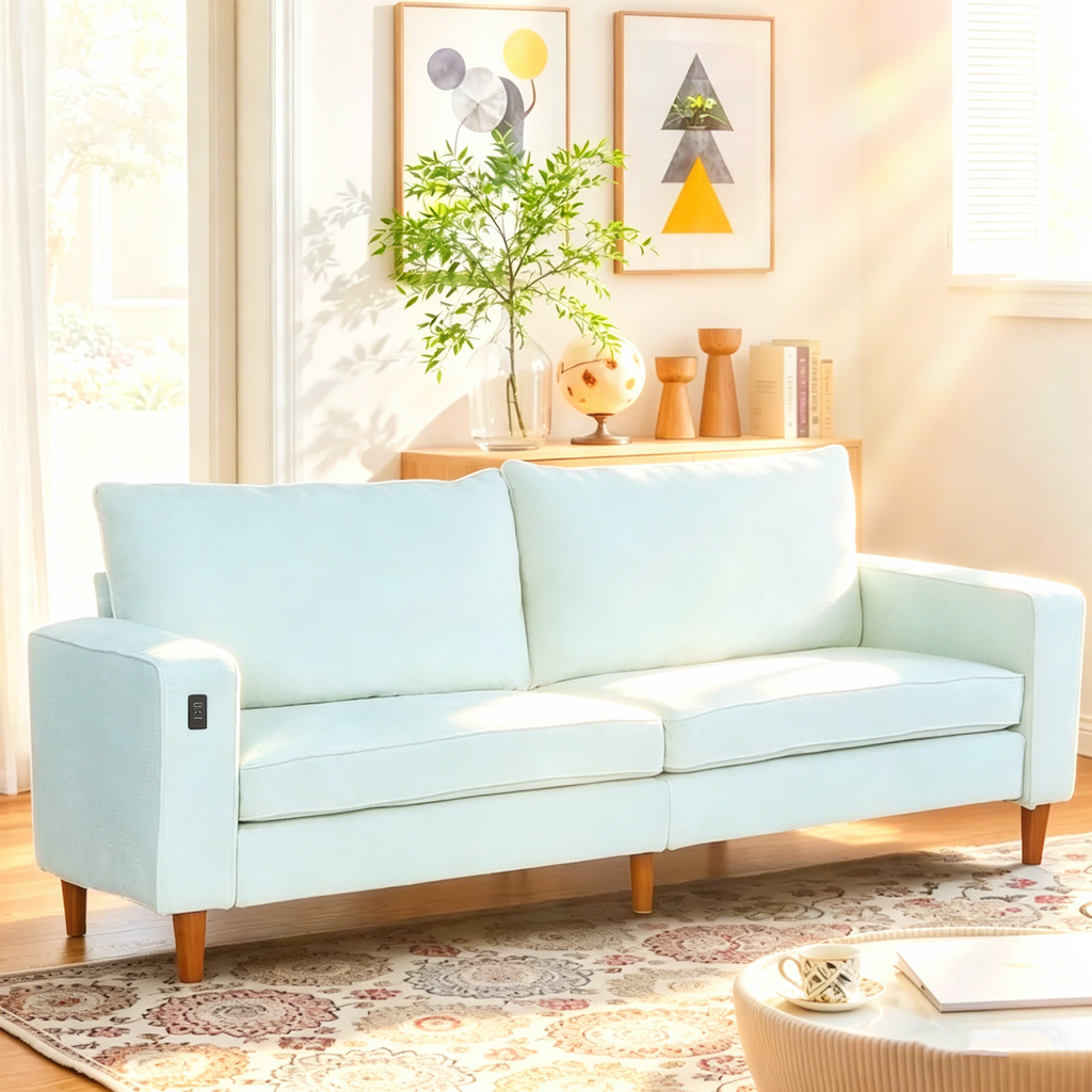 75,39  Canapé-lit futon, canapé futon convertible pliable avec dossier inclinable pour salon avec 2 oreillers/accoudoirs