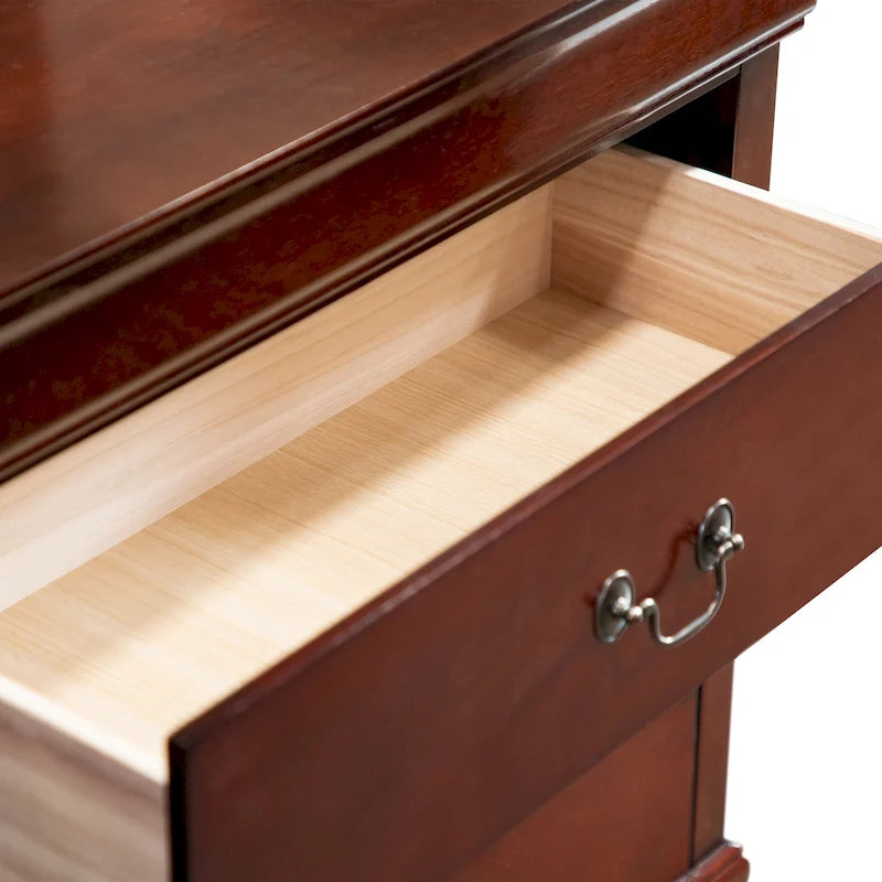 Commode traditionnelle en bois massif à six tiroirs