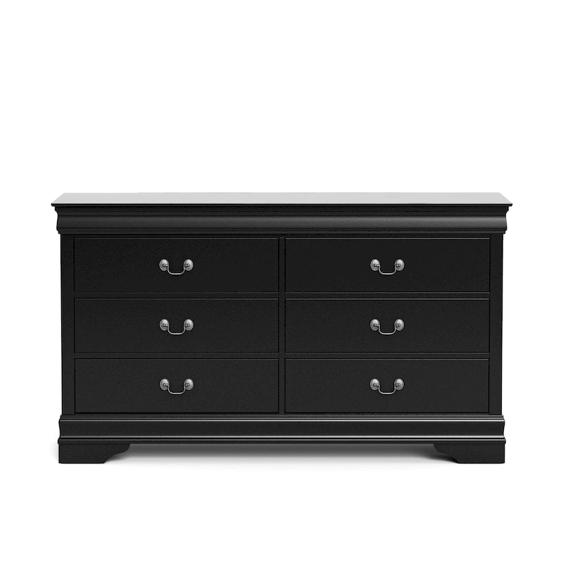 Commode traditionnelle en bois massif à six tiroirs