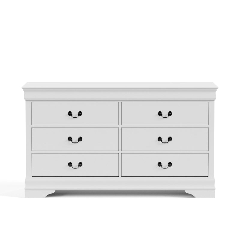 Commode traditionnelle en bois massif à six tiroirs
