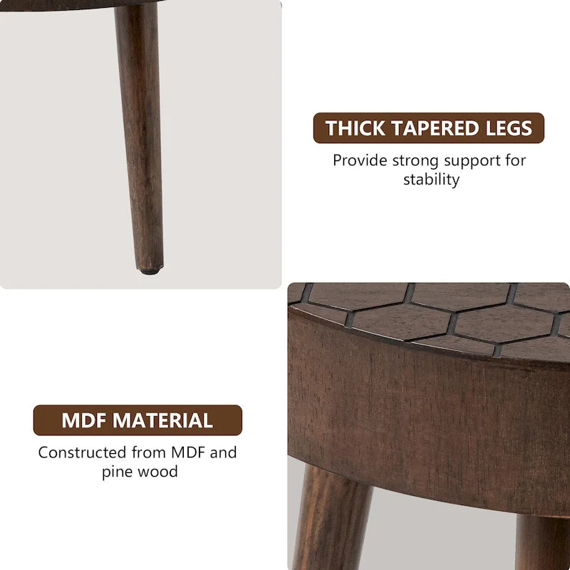Table basse COSIEST en bois massif marron rustique pour le salon