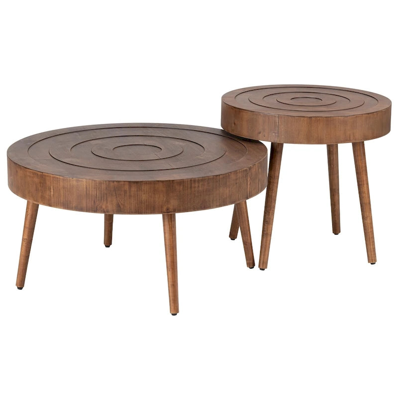 Table basse COSIEST en bois massif marron rustique pour le salon