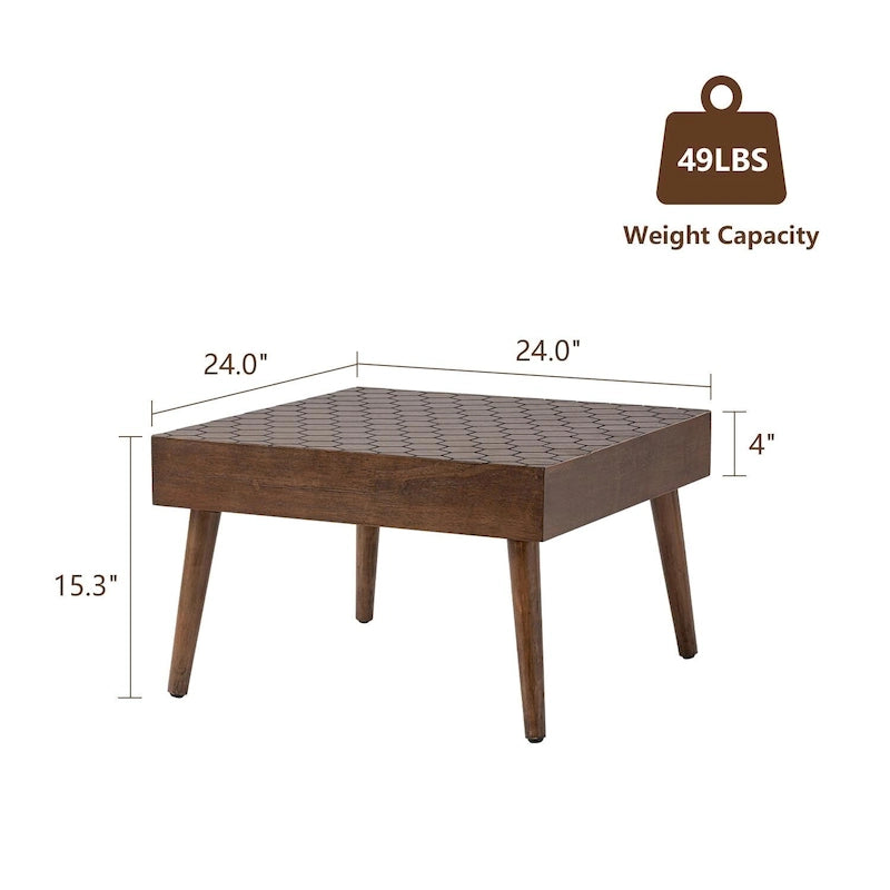 Table basse COSIEST en bois massif marron rustique pour le salon