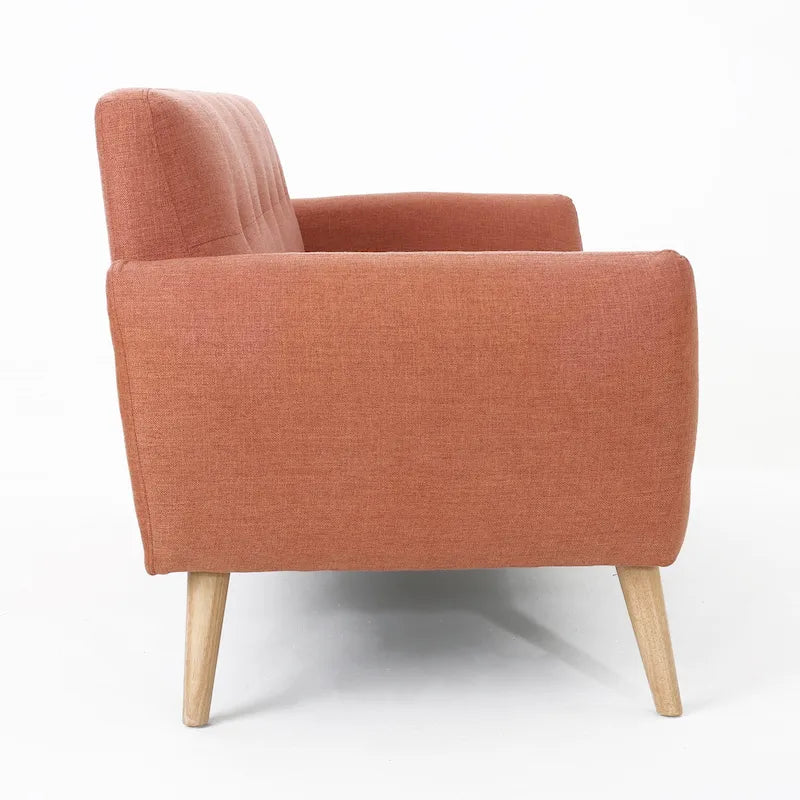 Canapé en tissu capitonné de style Mid-Century Modern