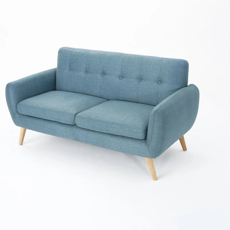 Canapé en tissu capitonné de style Mid-Century Modern