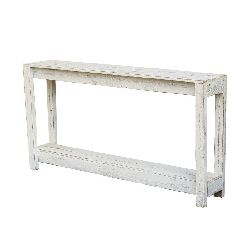 Table Console de Canapé Rustique Faite Main en Bois de Récupération