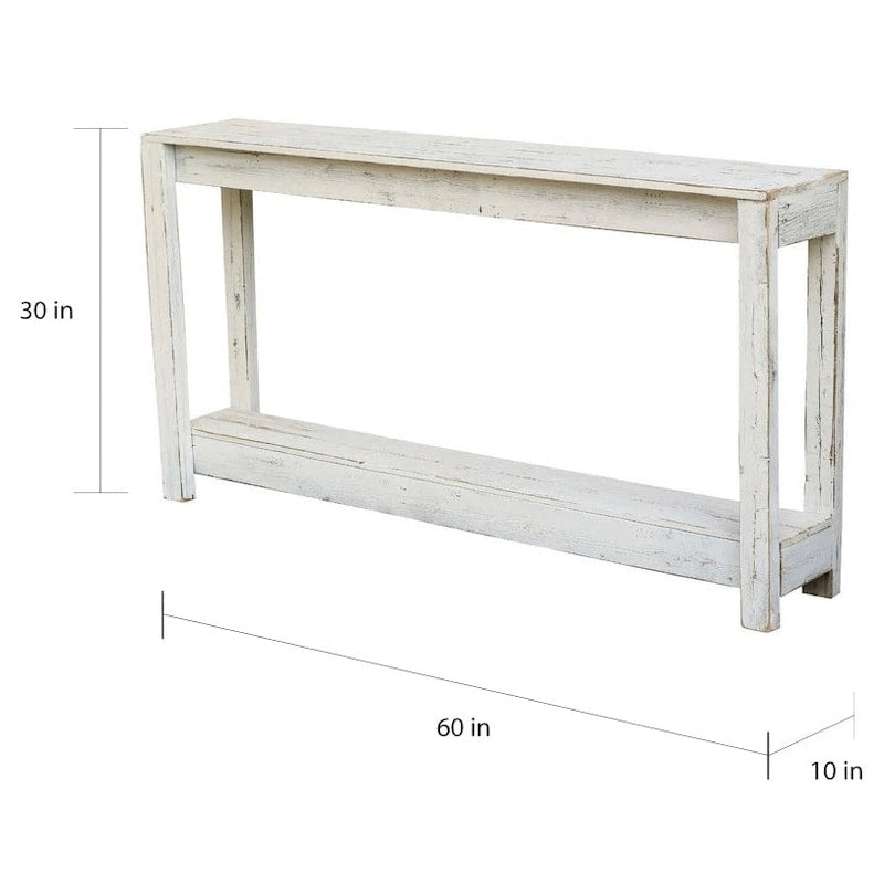Table Console de Canapé Rustique Faite Main en Bois de Récupération