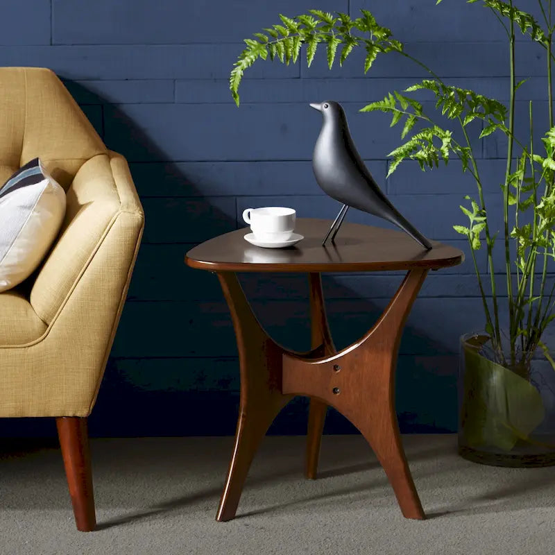 Table d'appoint triangulaire en bois massif