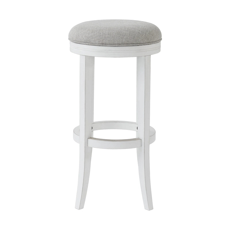 Tabouret de bar pivotant sans dossier en bois blanc