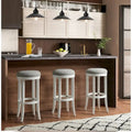 Tabouret de bar pivotant sans dossier en bois blanc