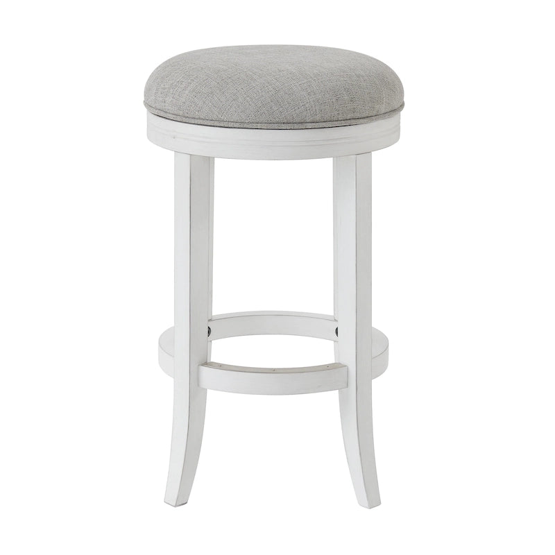 Tabouret de bar pivotant sans dossier en bois blanc