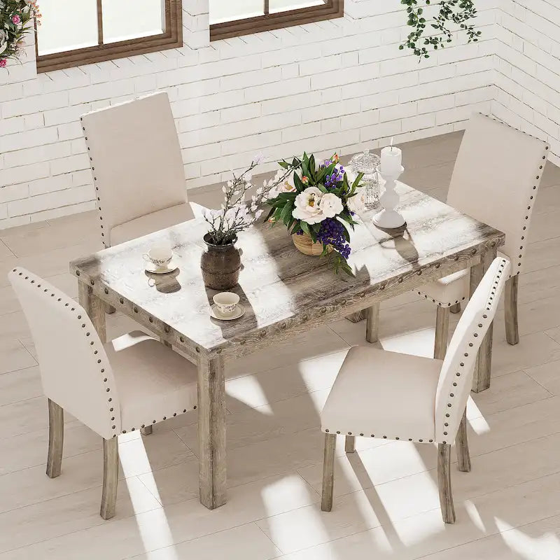 Table et chaises de salle à manger style ferme
