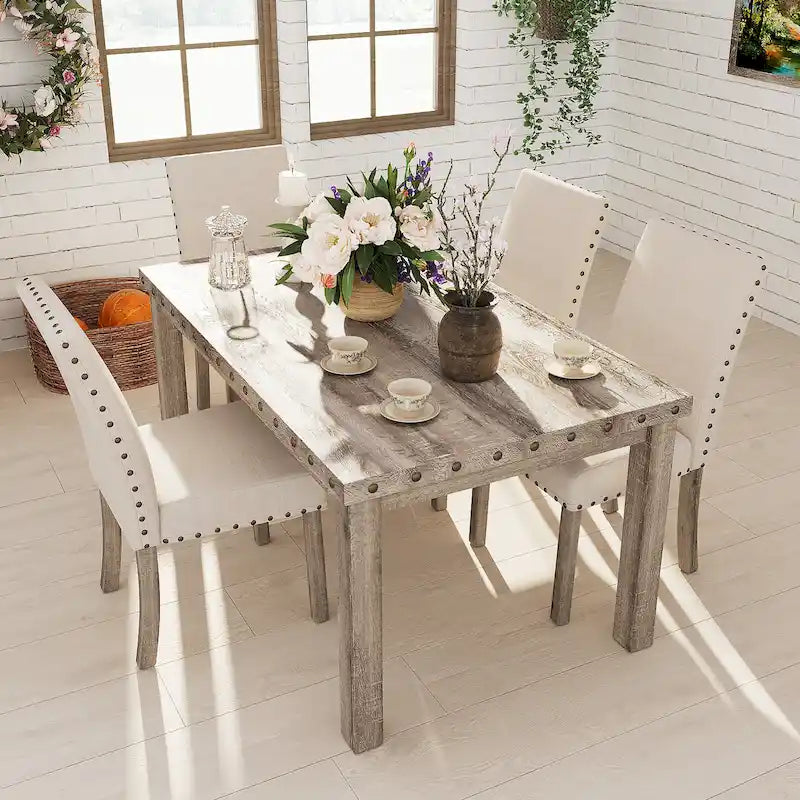 Table et chaises de salle à manger style ferme