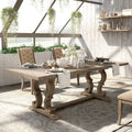 Table à manger extensible en bois massif rustique de 90 pouces
