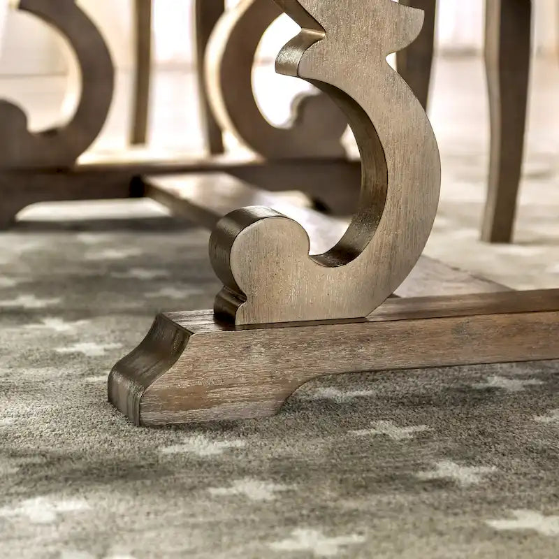 Table à manger extensible en bois massif rustique de 90 pouces