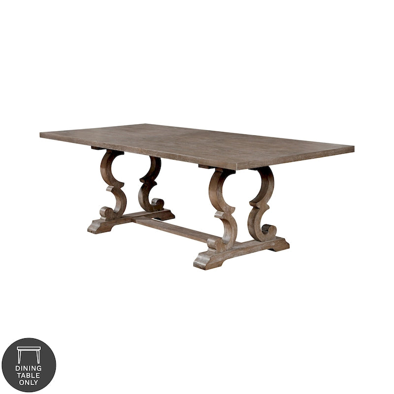 Table à manger extensible en bois massif rustique de 90 pouces