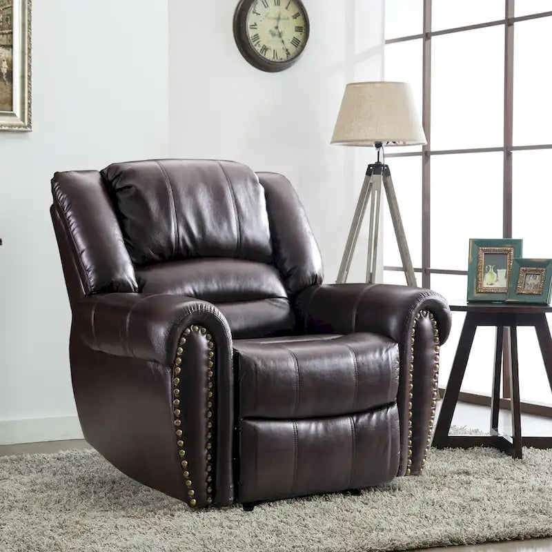 Fauteuil inclinable manuel classique et traditionnel avec accoudoirs et dossier confortables
