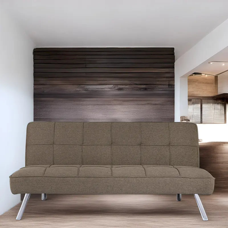 Canapé-lit futon moderne et confortable – Capitonnage, convertible, tissu de lin, canapé-lit pour salon ou chambre d'amis