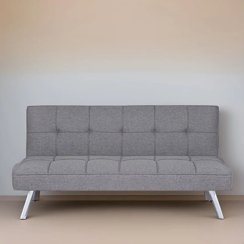Canapé-lit futon moderne et confortable – Capitonnage, convertible, tissu de lin, canapé-lit pour salon ou chambre d'amis