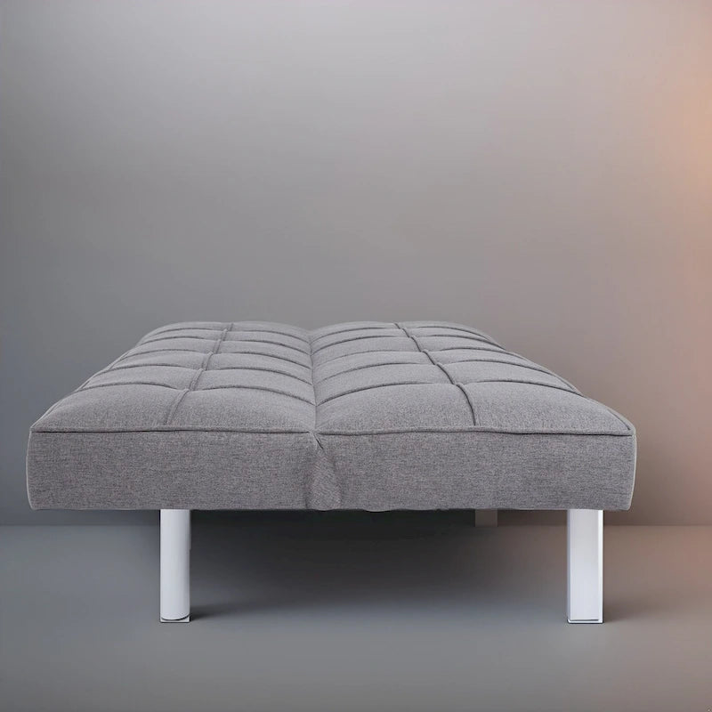 Canapé-lit futon moderne et confortable – Capitonnage, convertible, tissu de lin, canapé-lit pour salon ou chambre d'amis