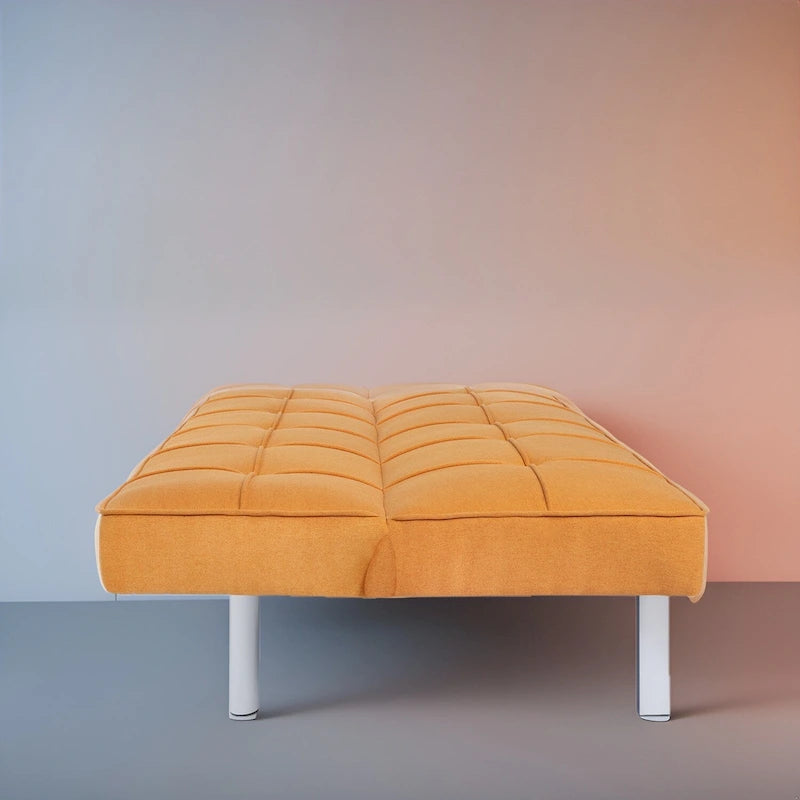 Canapé-lit futon moderne et confortable – Capitonnage, convertible, tissu de lin, canapé-lit pour salon ou chambre d'amis