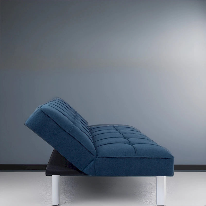 Canapé-lit futon moderne et confortable – Capitonnage, convertible, tissu de lin, canapé-lit pour salon ou chambre d'amis